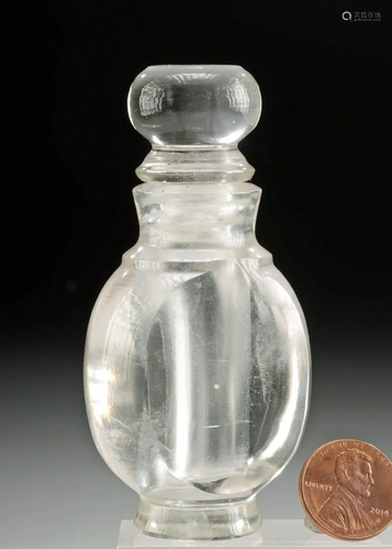 19th C. Chinese Qing Rock Crystal Snuff Bottle