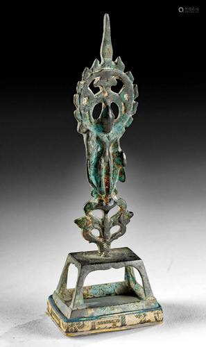 19th C. Burmese Bronze Deity Atp[ Altar