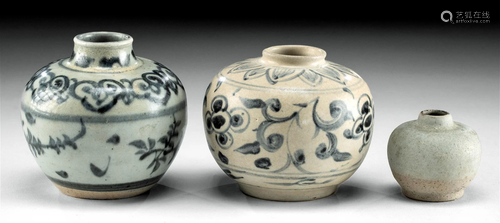 16th C. Vietnamese Anamese Pottery Jars (3)