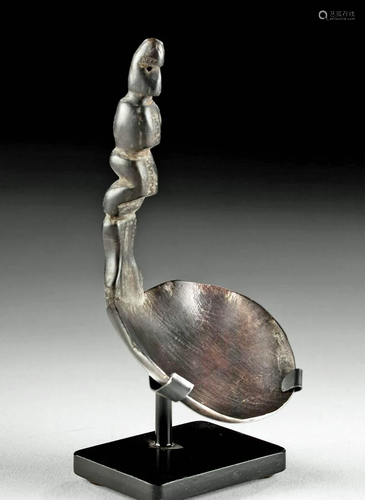 20th C. Indonesian Buffalo Horn Spoon Anthropomorphic