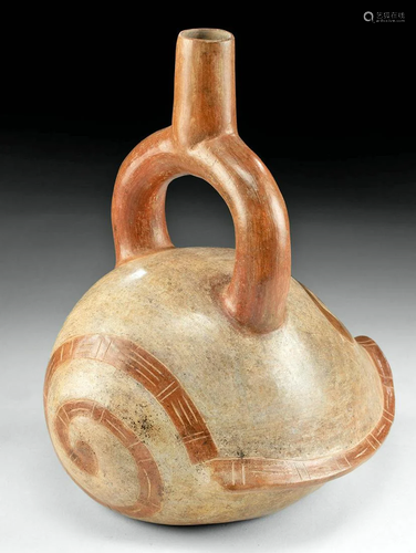 Chavin Maranon Pottery Conch Shell Vessel w/ Glyphs