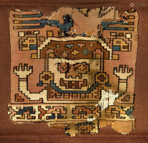 Moche Polychrome Slit Tapestry Textile Fragment