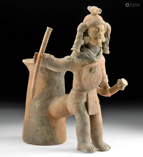 Superb Jamacoaque Polychrome Figure of a Cacique