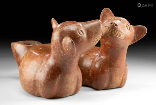 Charming Colima Pottery Effigy Vessel - Conjoined Dogs