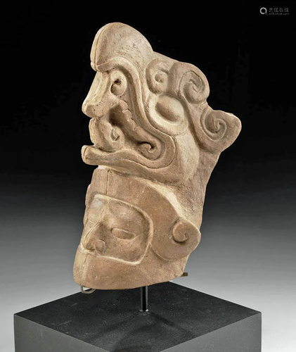 Veracruz Pottery Warrior Head w/ Eagle Headdress