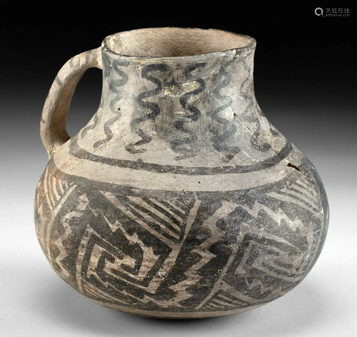 Prehistoric Anasazi Kayenta Black On White Pitcher