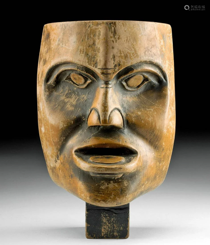 20th C. Tlingit / Haida Wood Totem Shaman Face