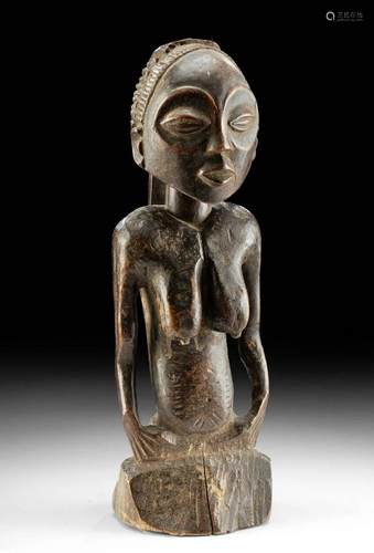 19th C. African DRC Wood Mipasi Nude Ancestor Figure