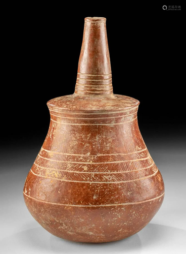 19th C. African Djenne Pottery Spouted Vessel