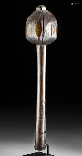 Intimidating 19th C. Fijian Wood Throwing Club Ula Kitu