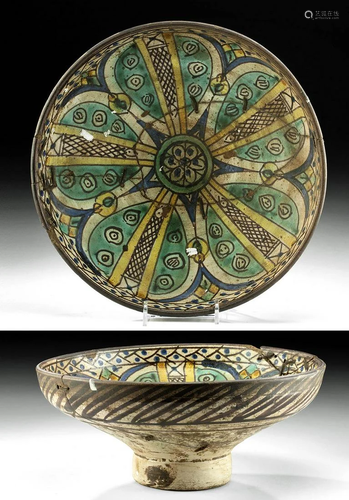 19th C. Moroccan Pottery Mokhfia Bowl, ex-Museum