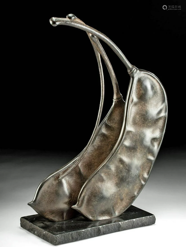 Signed Tony Hochstetler Bronze Sculpture "Bean Pods&quo...