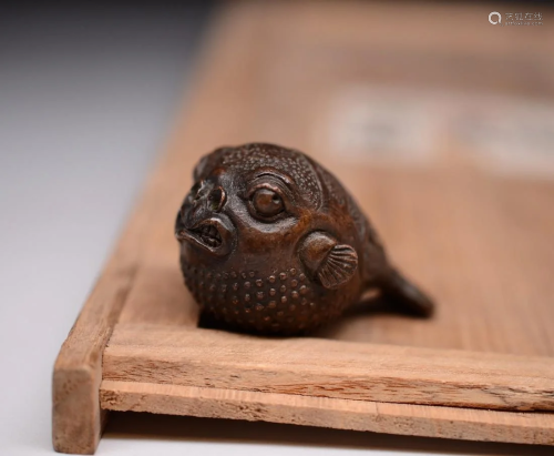 Japanese Showa Period Bronze Small Bronze Fish Sculpture