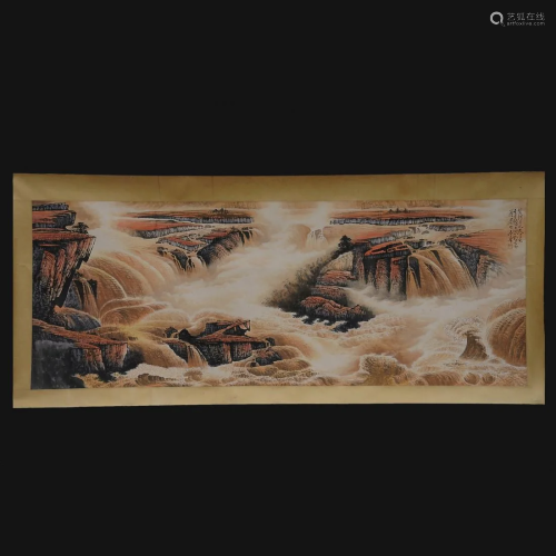 Chinese Handmade Scroll Landscape Painting - SHI LU