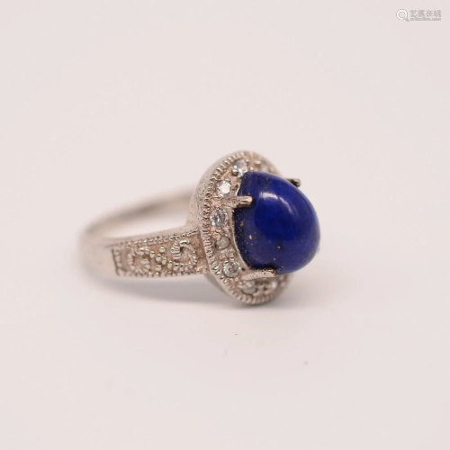 silver ring with lapis lazuli