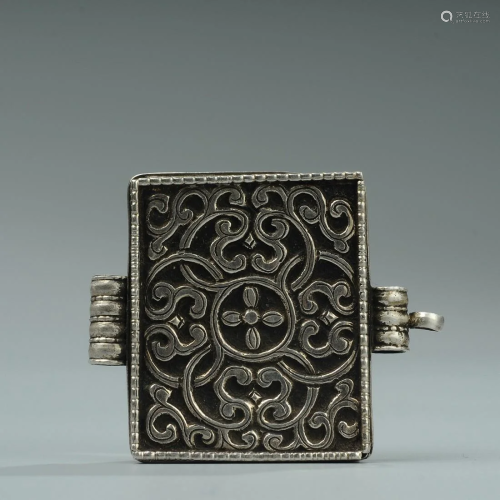 Tibetan Antique Silver Jewelry Box