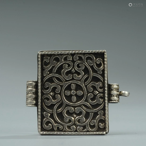 Tibetan Antique Silver Jewelry Box