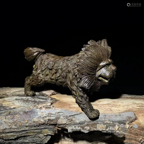 Japanese bronze lion sculpture