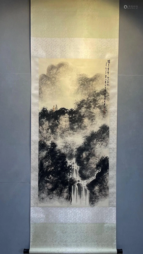 Chinese Rice Paper Scroll Landscape Painting - Fu Baoshi