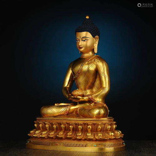 Tibetan Bronze Buddha Statue - Shakyamuni