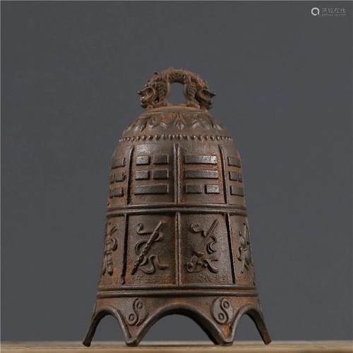 Tibetan temple iron bell - auspicious gossip illustration