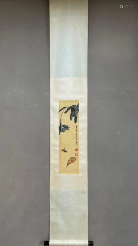 Chinese Rice Paper Scroll Painting - Qi Baishi
