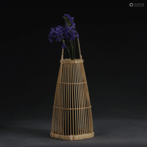 Japanese bamboo woven flower basket