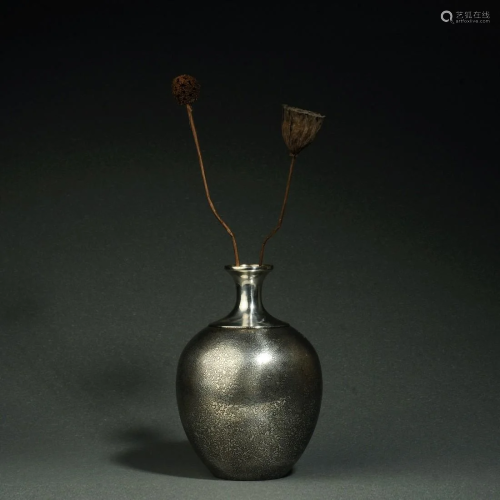 Japan Showa period silver carved flower utensils