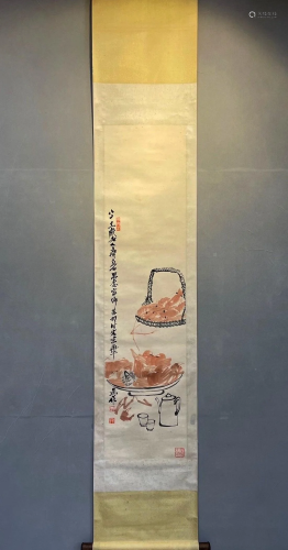 Chinese Rice Paper Scroll Painting - Qi Baishi