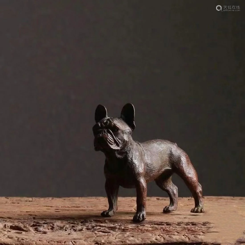 Japanese Showa Period Bronze Dog Sculpture