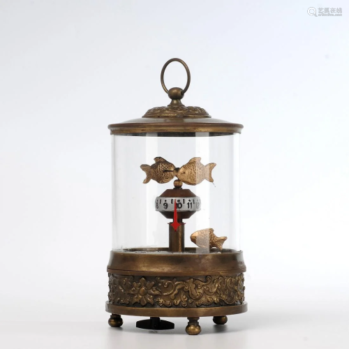 Bronze Mechanical Goldfish Clock