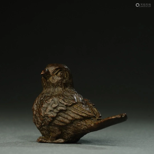 Japanese Showa Period Bronze Bird Sculptures