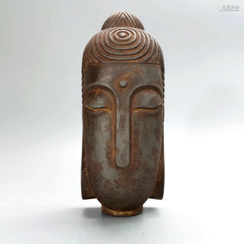 Japanese Buddha head sculpture