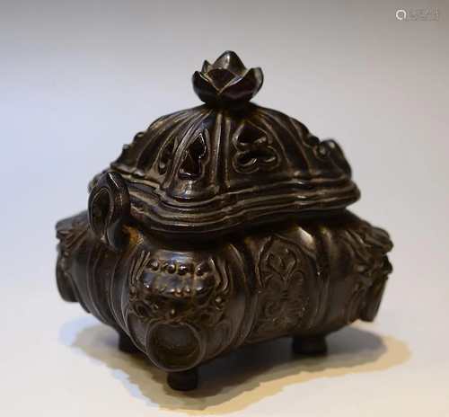 Chinese hardwood incense burner