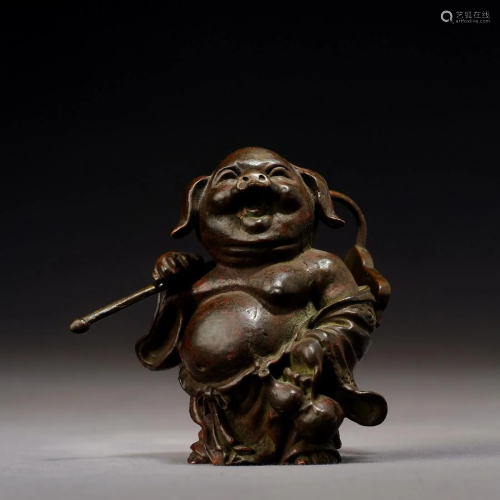 Japanese Meiji Bronze Sculpture - Pig