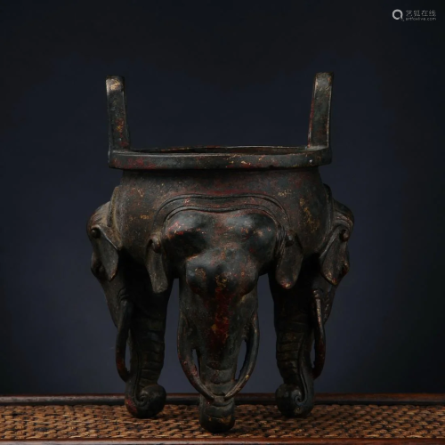Chinese bronze three-legged censer