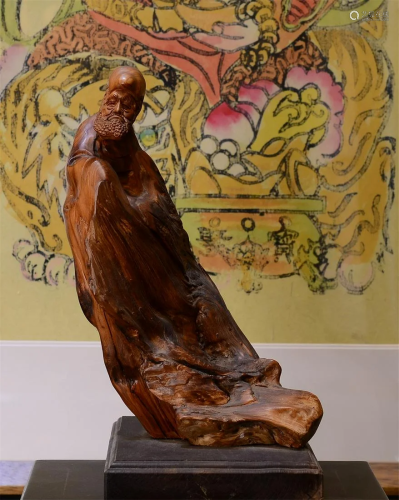 Wood Carving Figure Sculpture-Dharma