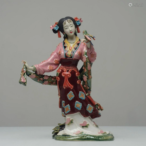 Chinese Ceramic Sculpture Ladies - Second Half of the 20th C...