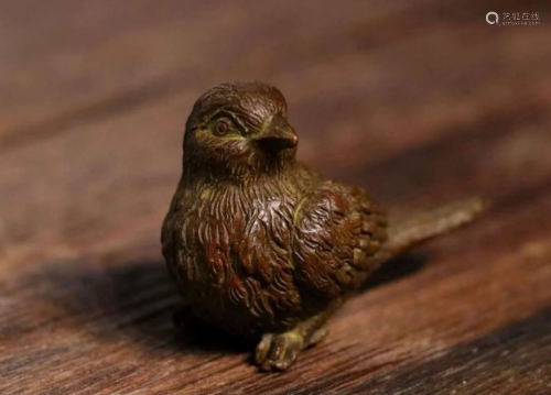 Japanese Meiji Bronze Bird Sculpture