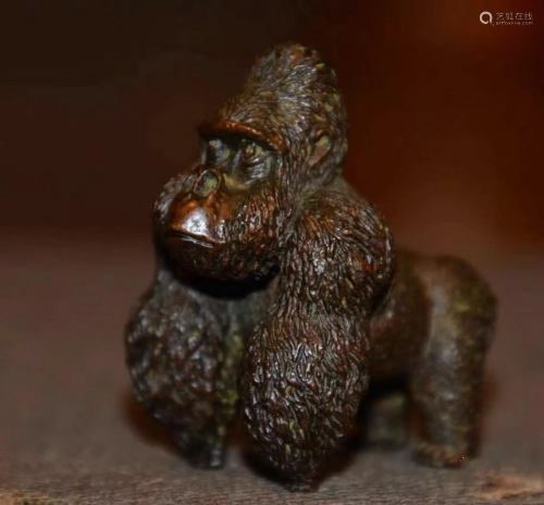 Japanese Showa Bronze Sculpture - Orangutan