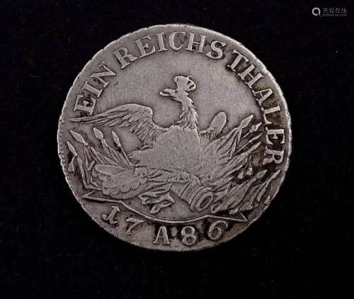 REICHSTALER 1786 A , FRIEDRICH II, 21,6G.