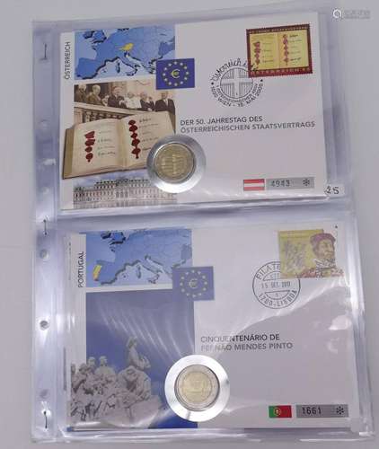 NUMISBRIEFE, 8X 2 EURO UND 3X 3 EURO MÜNZEN