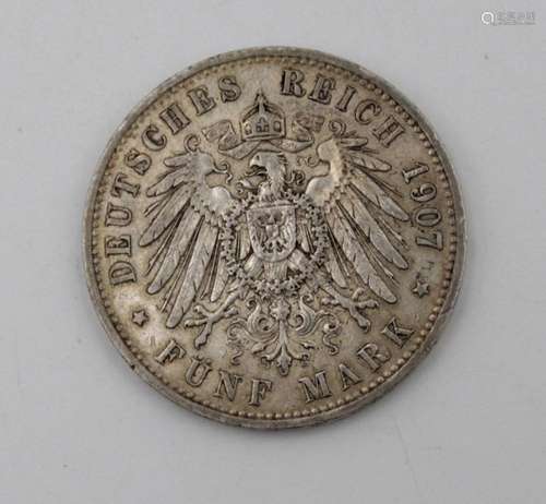 5 MARK, DEUTSCHES REICH, 1907, WILHELM II