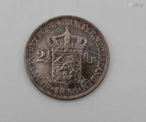 2 1/2 GULDEN, 1938, NIEDERLANDE,