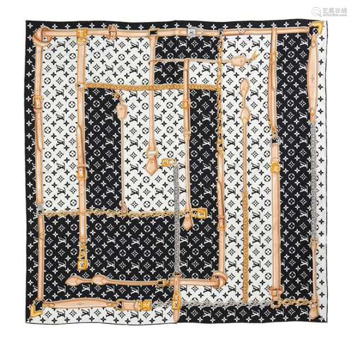 A SILK SCARF BY LOUIS VUITTON