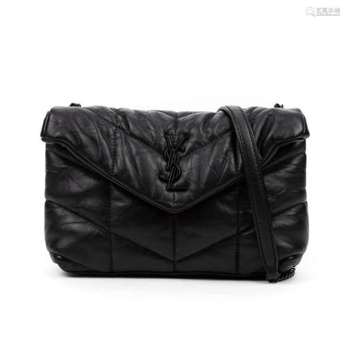 YVES SAINT LAUREN, BLACK PUFFER HANDBAG