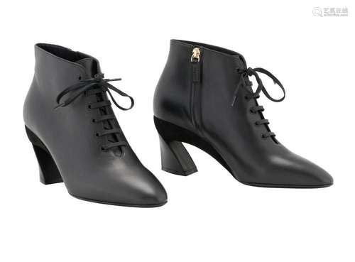 SALVATORE FERRAGAMO, LACE-UP ANKLE BOOTS