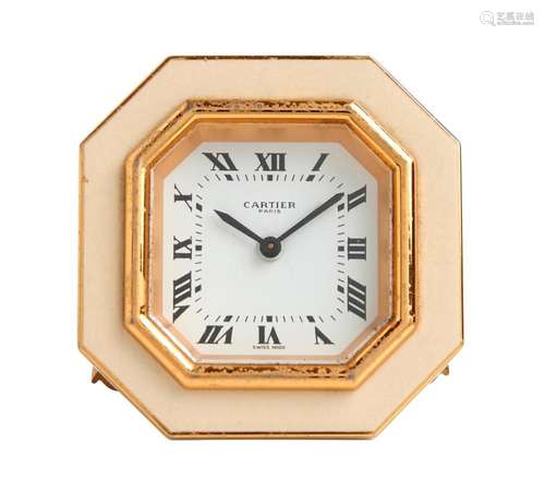 CARTIER, ENAMEL ALARM CLOCK