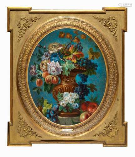 Henri Jean Baptiste HOMBRON (1834 1907) Bouquet de fleur dan...