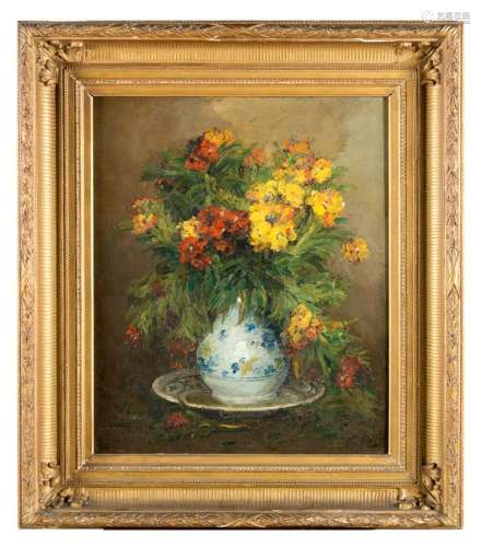 Ernest QUOST (1844-1931)Vase de fleursHuile sur toile signée...
